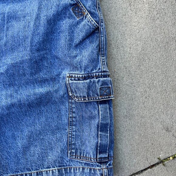 Kings Sze Mens Flat Front Cargo Denim Shorts‎ - Tag is 46 but Measures 44" - Picture 2 of 9